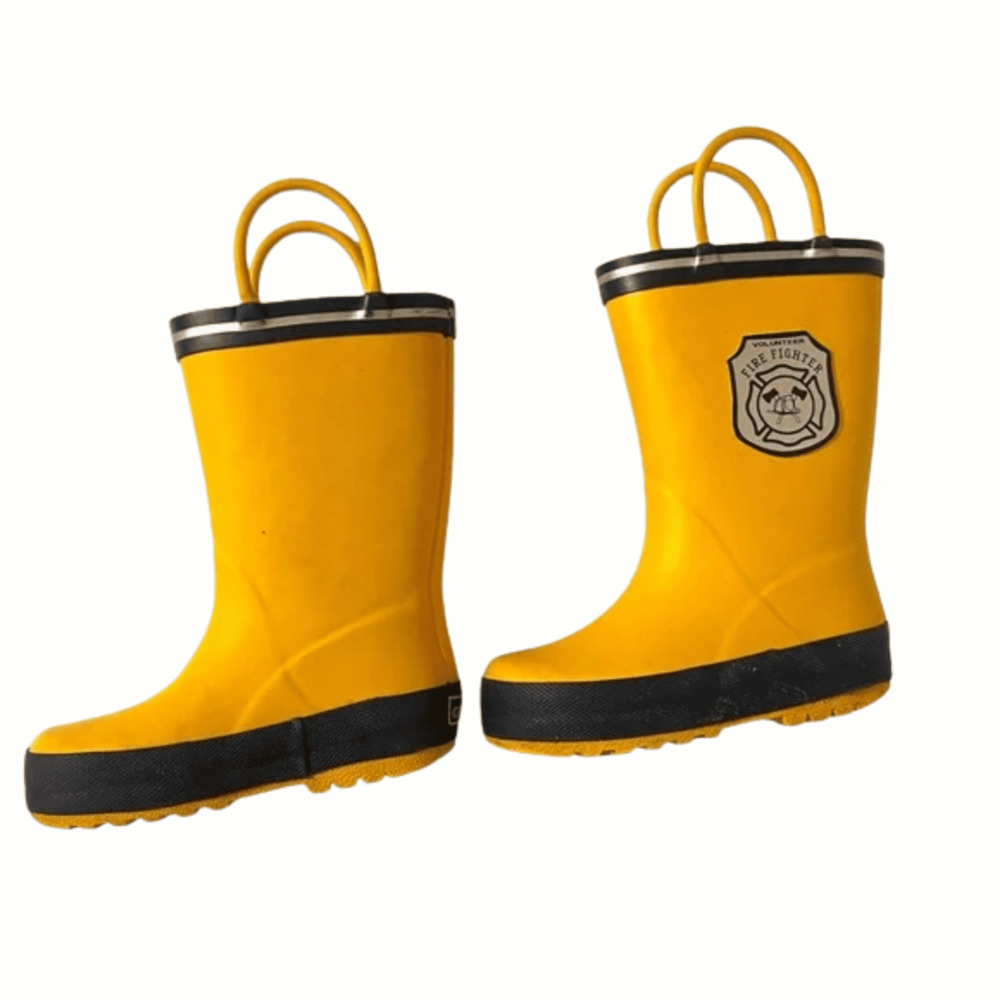 Carter's Yellow Fireman Rain Boots Toddler Size 6 Rubber Waterproof Kids - Picture 2 of 8